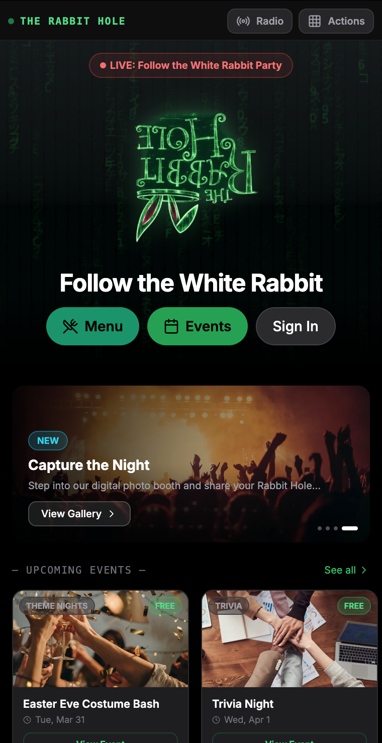 The Rabbit Hole mobile app