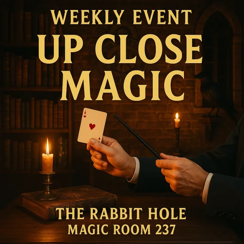 Up Close Magic in our Harry Potter themed Magic room